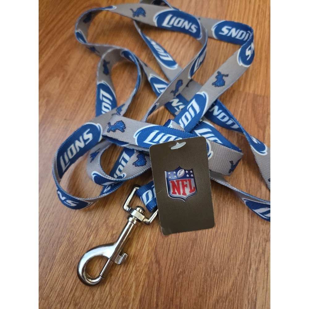 NFL Detroit Lions Dog Leash 38.5" Football Pet Blue Gray NWT